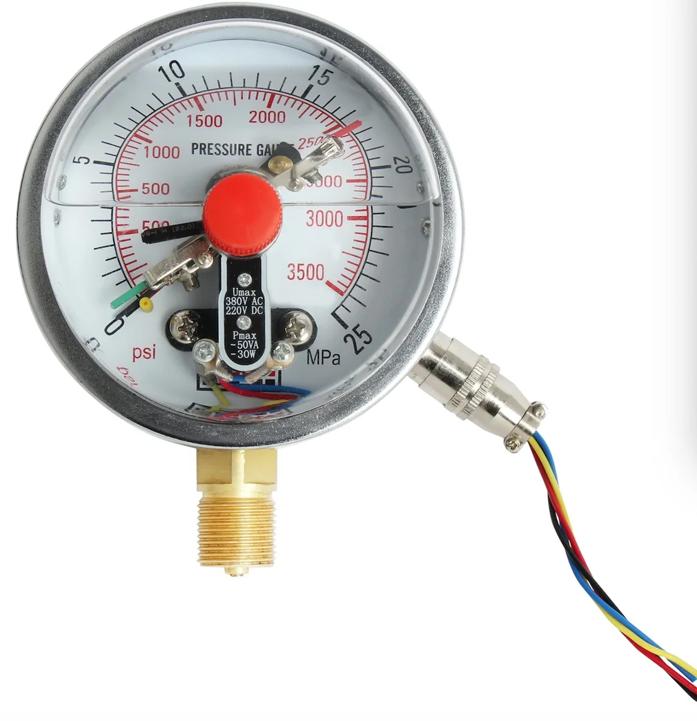 YNXC100 Shock-resistant Electric Contact Pressure Gauge Vacuum Control Upper and Lower Limits 220V380VDC24V