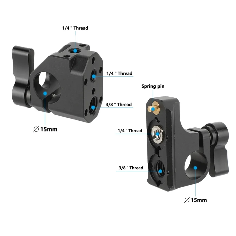 CAMVATE 15mm Rod Clamp with NATO Rail or Anti-Twist Accessory Mounting For Shoulder Rig Kit Accessories