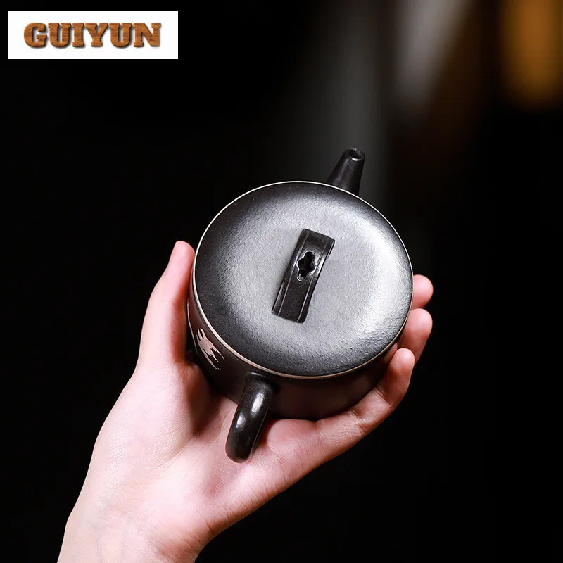 180ml Handmade Yixing Purple Clay Teapots Handmade Pot Raw Ore Dahongpao Reducing Roasting Mud Tea Soaking Kettle Zisha Tea Set