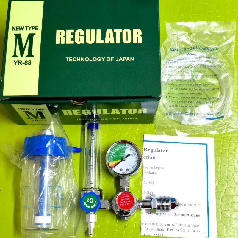 WX-YQ-04 Buoy Type Oxygen Pressure Reducer, G5/8-14 External Thread CGA540 O2 Gas Regulator With Pressure Gauge
