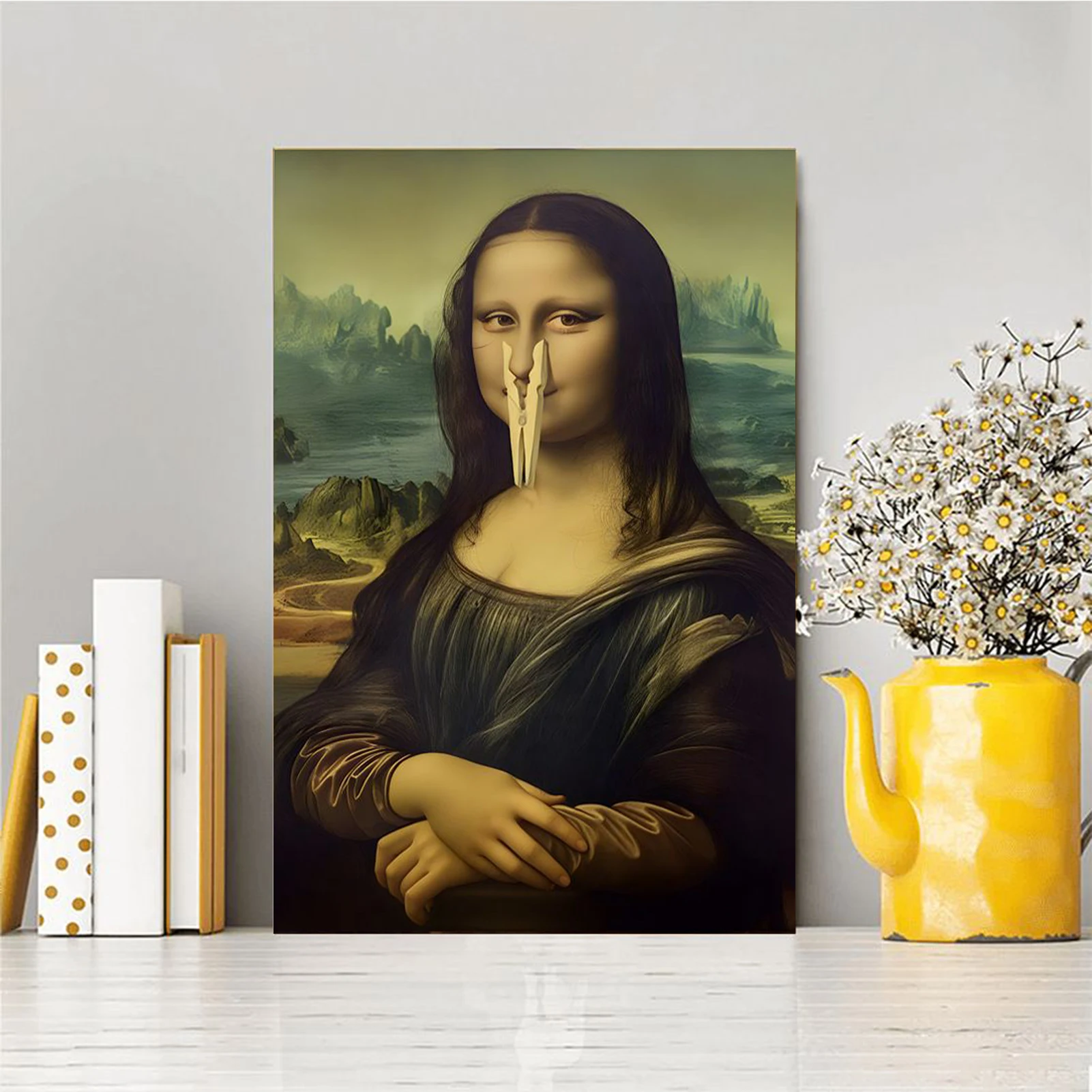 Funny Pinching Nose Bathroom Sign - Humorous Wall Art Poster for Toilet, Bathroom, Living Room, Apartment, Dorm, Home Decor