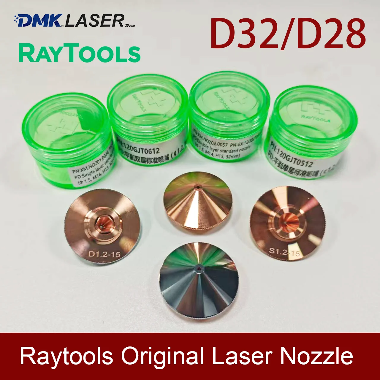 

Raytools Original D32/D28 Laser Cutting Nozzle D32M14 D28M11 Cutter Machine Copper Nozzle For BM110 BM111 BT240 BM06K WSX BOCI
