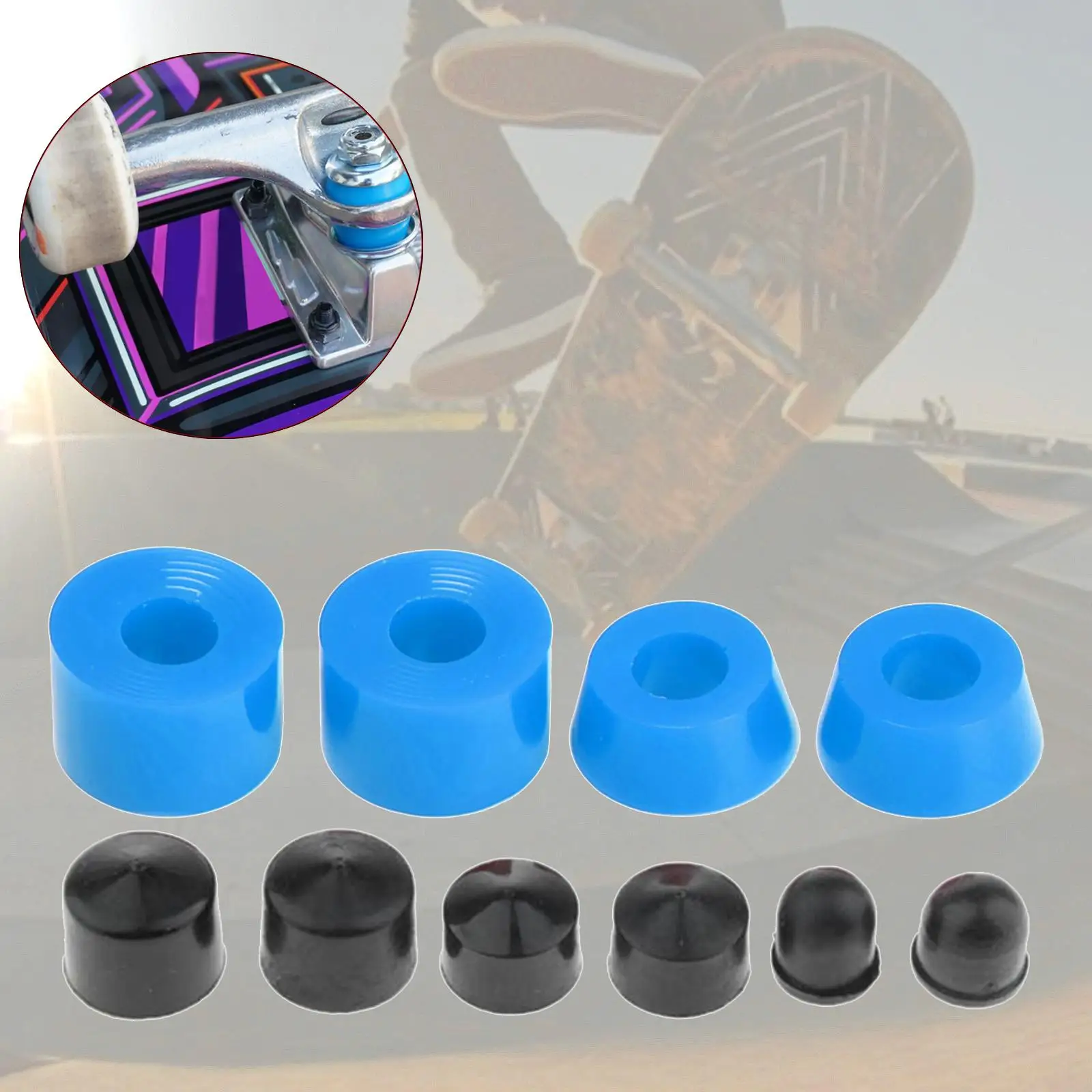 2X ammortizzatori per boccola per camion da Skateboard morbidi per esterni blu