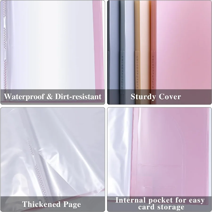 Raccoglitore con buste in plastica 8,5x11 Cartella portfolio artistico resistente da 20 tasche con protezioni trasparentiDisplay 40 pagine presenti