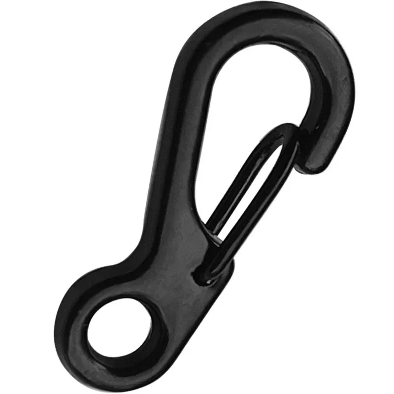 Portable Mini Zinc Alloy Spring Snap Hook Black Metal Quick Release Buckle Outdoor EDC Tactical Hanging Hook Camping Gear