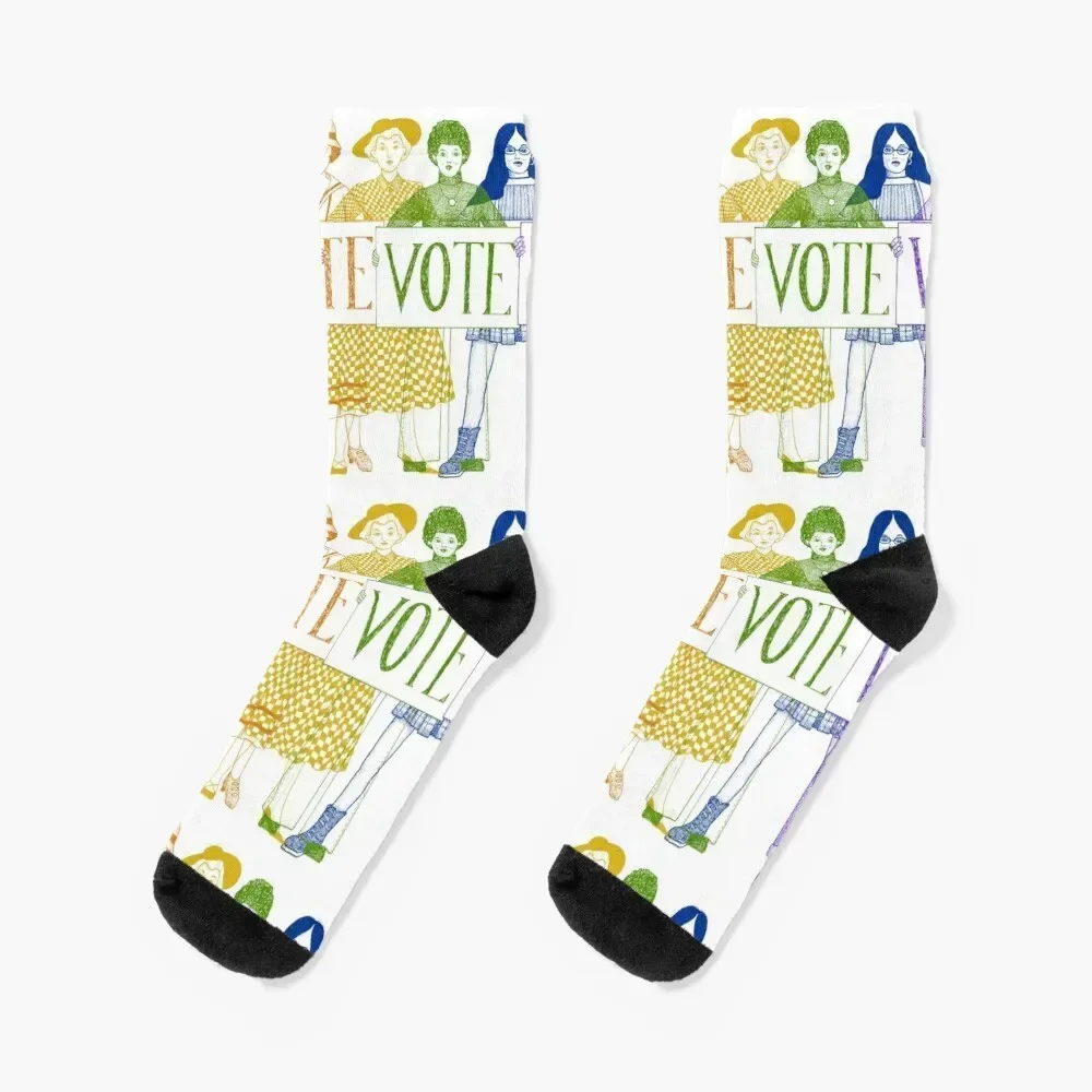 

Rainbow Women Vote Socks snow Thermal man winter short cycling Socks Female Men's