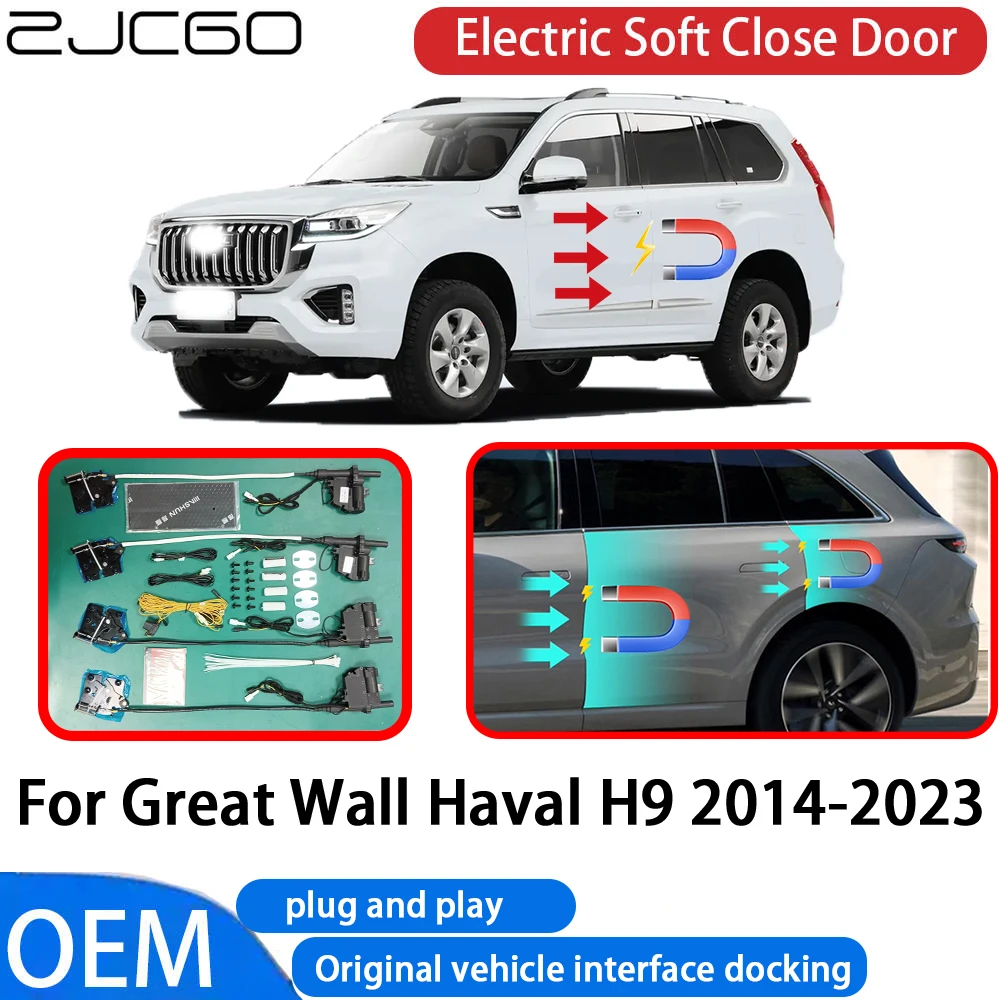 

ZJCGO for Great Wall Haval H9 2014-2023 Car Automatic Electric Soft Close Door Closer System OEM Plug and Play Comfort Closing