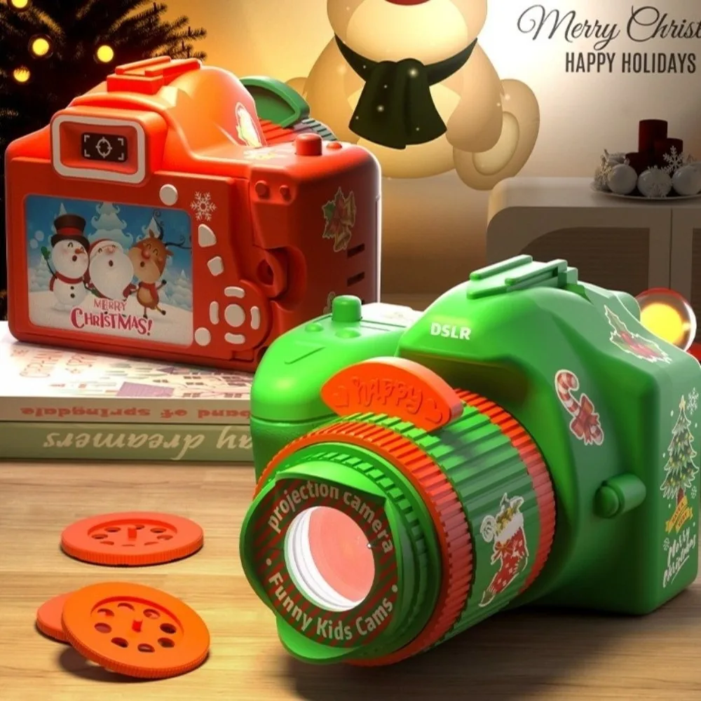 New Cartoon Christmas Projector Camera Lightweight Santa Claus Pattern Projection Lamp Unique Cute Camera-shaped Toy Holiday