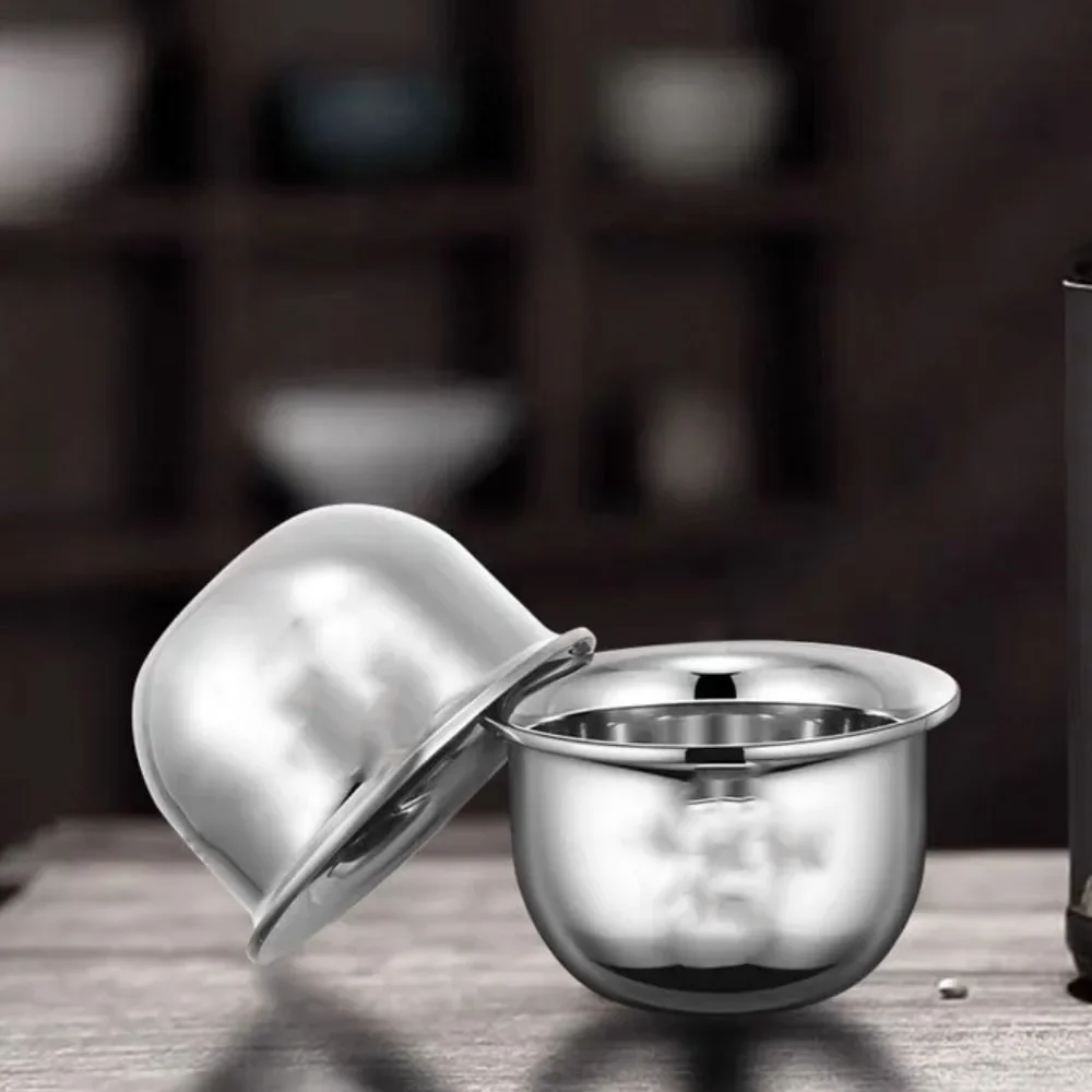 1 قطعة صغيرة 316 كوب من الفولاذ المقاوم للصدأ كأس نبيذ صغير شرب صغير سميكة فم واحد من فنجان شاي واحد أو اثنين من كؤوس مشروبات بيضاء