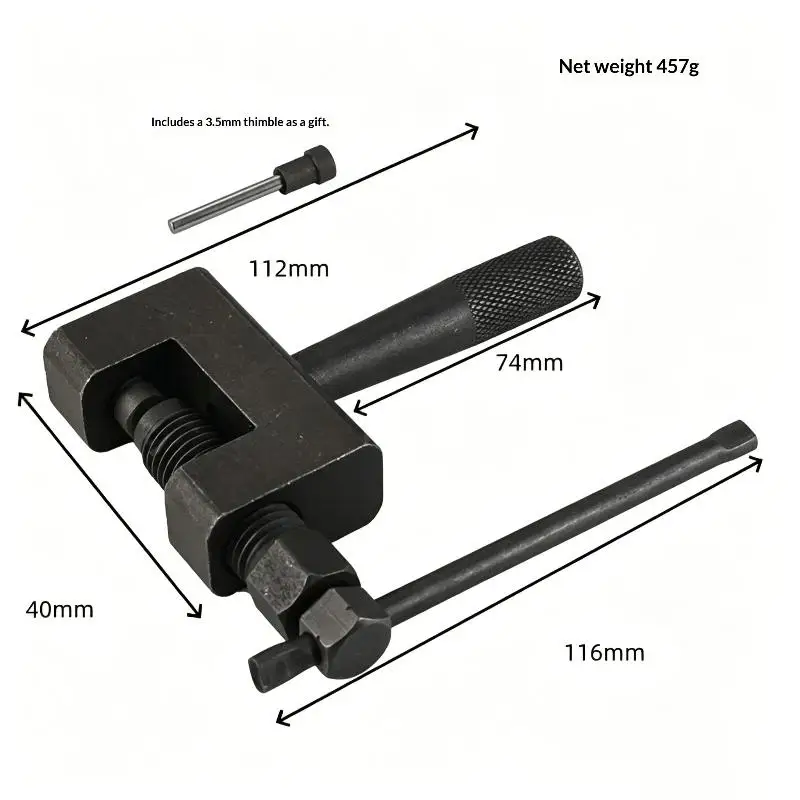 1Set Motorcycle Bike 420/428/530 Chain Breaker Splitter Riveting Tool Repair Launches Chain Pin Press Handle Chain Riveter