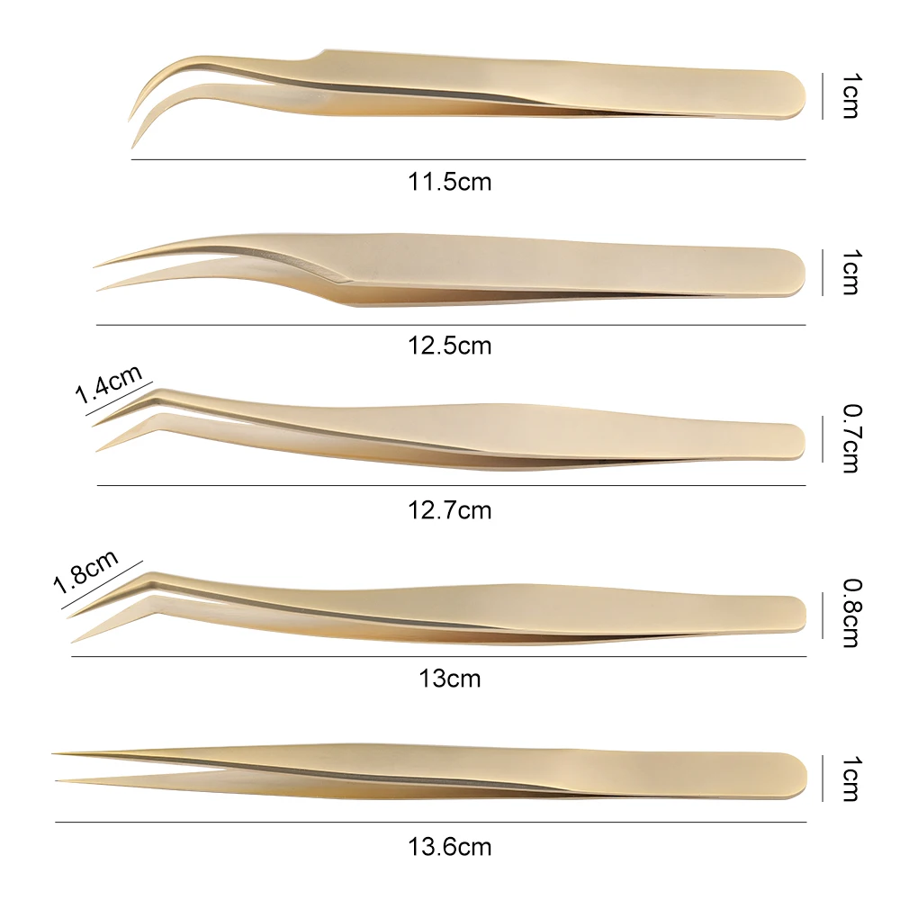 1Pc Stainless Steel Tweezers High Quality Gold Silver Color Straight Bend Multifunction Professional Eyelash Tweezers Wendy Lash