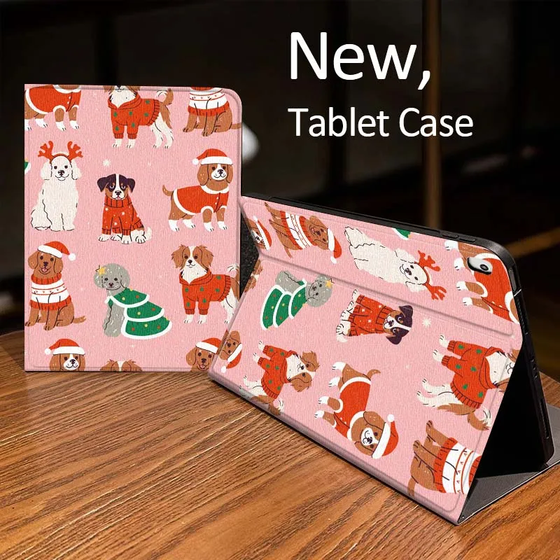 

Christma Element Puppy Pattern For iPad Pro mini Air 1 2 4 3 5 6 7 8gen 9gen 11 M2 M3 M4 6th 7th 10th 11th Gen 2025 Tablet Case