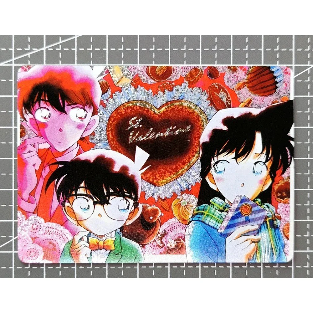 Conan Refractive Relief Flash Card Rachel Moore Jimmy Kudo Valentine's Day Series Classic Anime Game Collection Cards Gift Toys