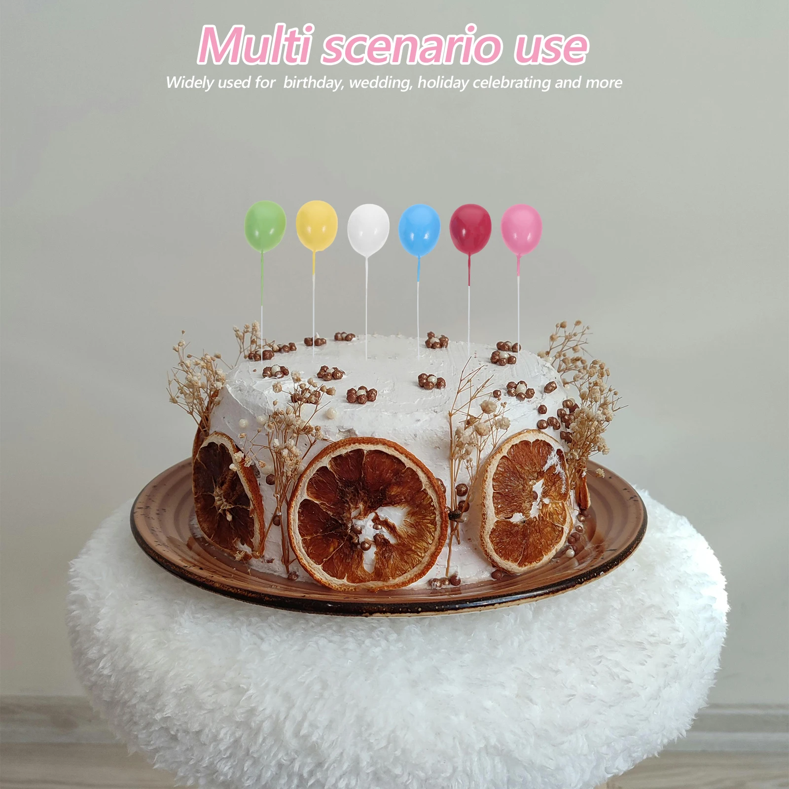

12 Pcs Decorate Birthday Cake Insert Baby Dessert Mini Balloon Topper