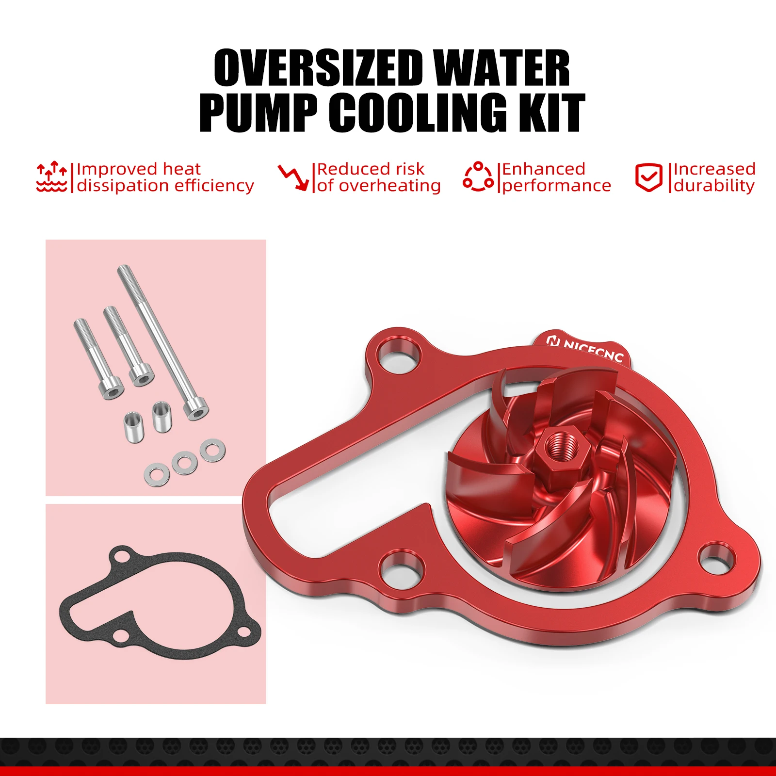 NICECNC Motorrad Wasserpumpe Laufrad Kühler Spacer Kit Für 2021-2025 Honda CRF450 CRF450R CRF450RX CRF450RWE CRF450R RX RWE