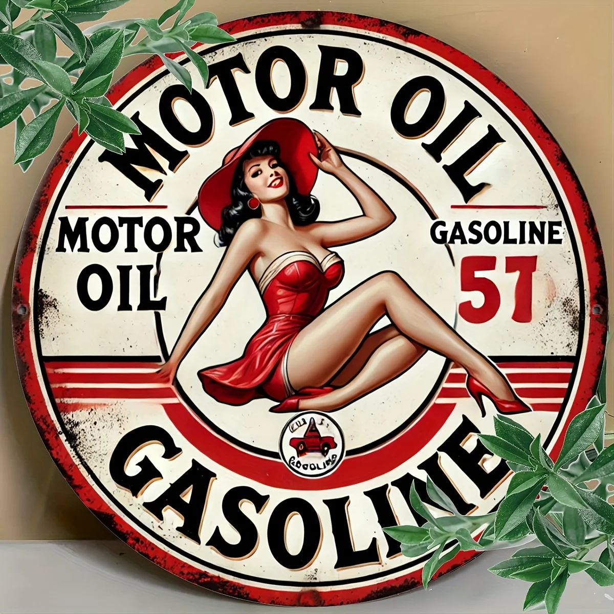 2D Flat Printing 1 Piece of Metal Iron Sign, 7.8X7.8 Inch Vintage Motor Oil Sign: 2D Printed Metal Sticker, Suitable for Garage