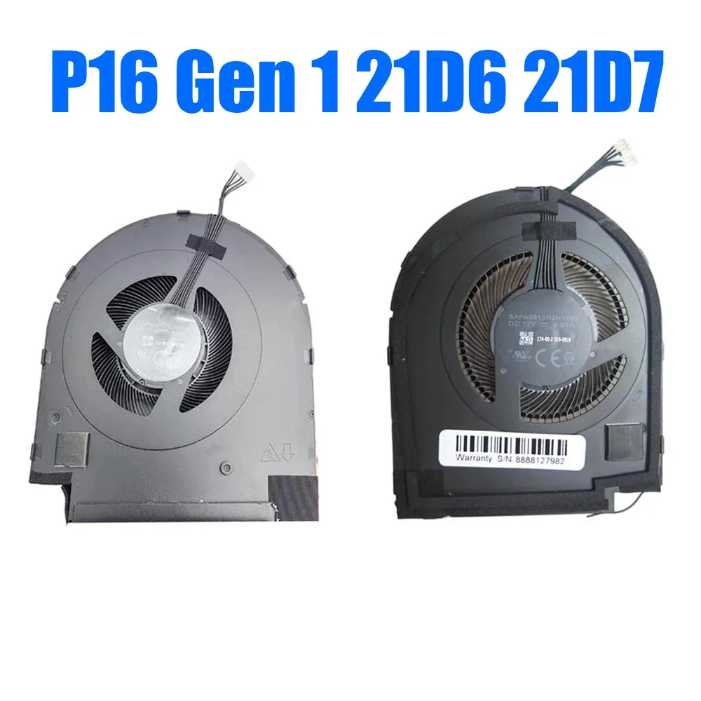 

For Lenovo For ThinkPad P16 Gen 1 21D6 21D7 BAPA0813R2HY001 BAPA0913R2HY001 For AVC Manufacturers DC12V 0.5A Laptop Fan
