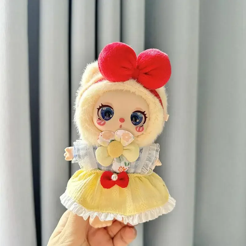 Pakaian boneka mewah Mini 16cm aksesori pakaian untuk Liila LUCKY CAT Idol kotak-kotak rok cantik hadiah pakaian