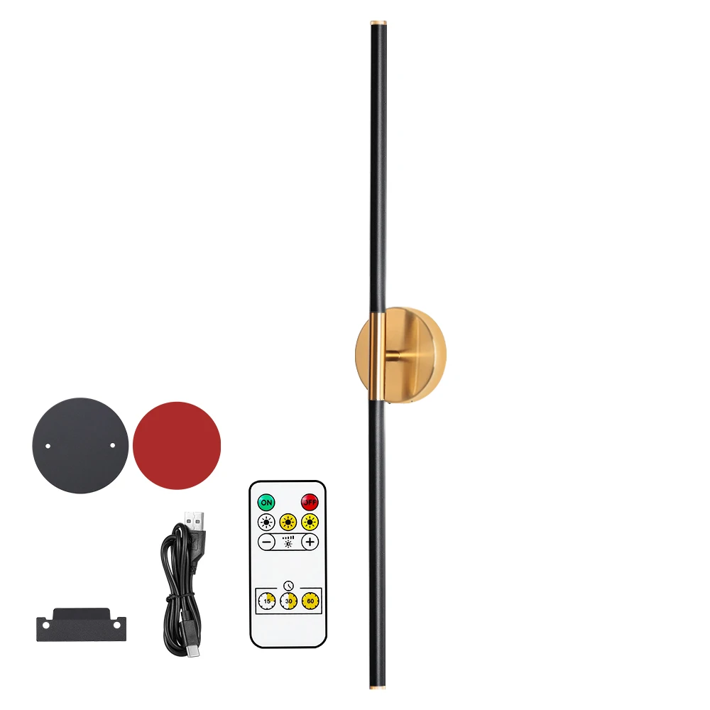 قابلة للشحن وحدة إضاءة LED جداريّة مصباح 4400mAh 16H عن بعد عكس الضوء المغناطيسي و جدار جبل قضبان قابلة للفصل USB نوع-C إضاءة داخلية المنزل #1