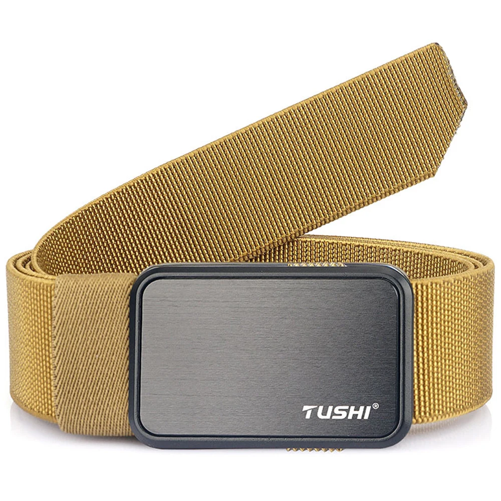 TUSHI-Homens de Liberação Rápida Outdoor Tático Cintos Militares, Heavy Duty Exército Cinto de Nylon Ajustável, Polícia Fivela De Metal