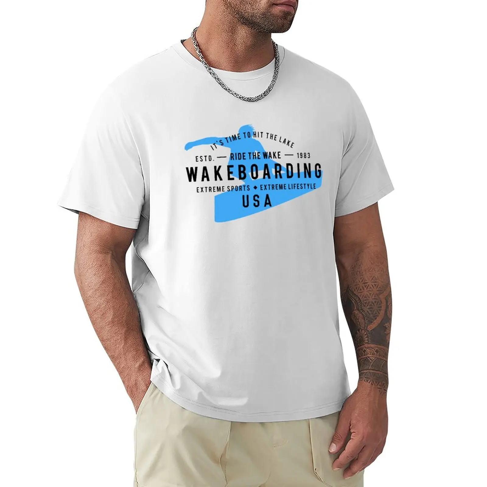 Ride The Wake Wakeboarding T-shirt summer top sweat tops for a boy black t-shirts for men