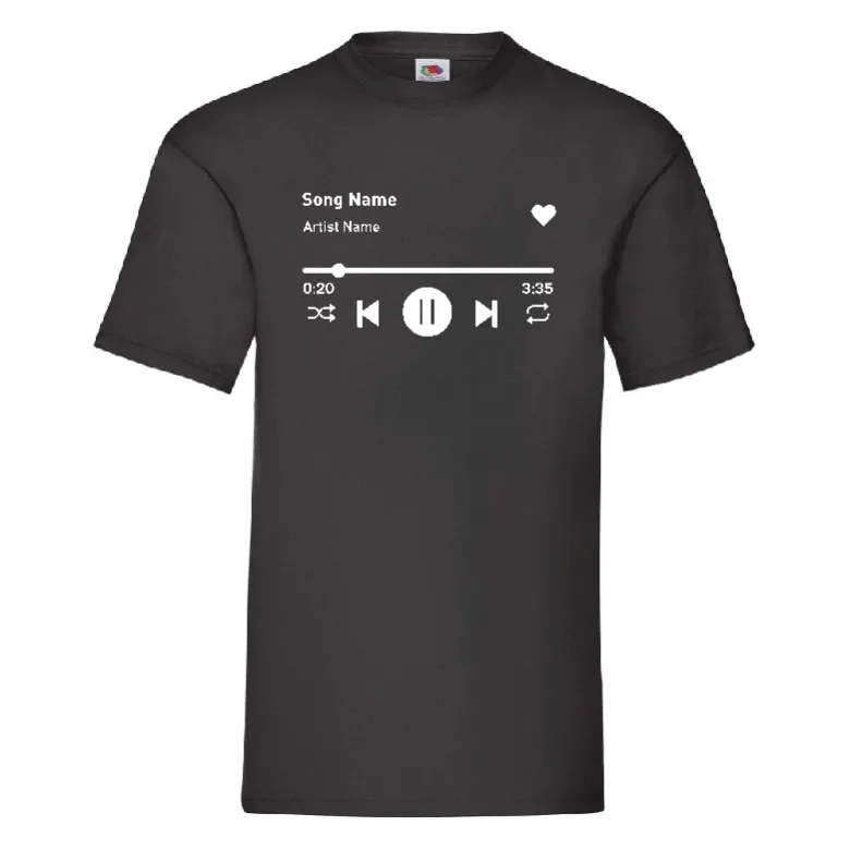 Personalised Favourite Song And Artist T Shirt Small-2XL