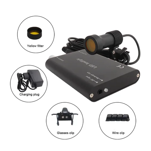 Imagen 2 del producto Lupa Dental para laboratorio Dental, Binocular de aumento de 2,5/3,5x420, faro delantero, juego de 5W, caja de Metal