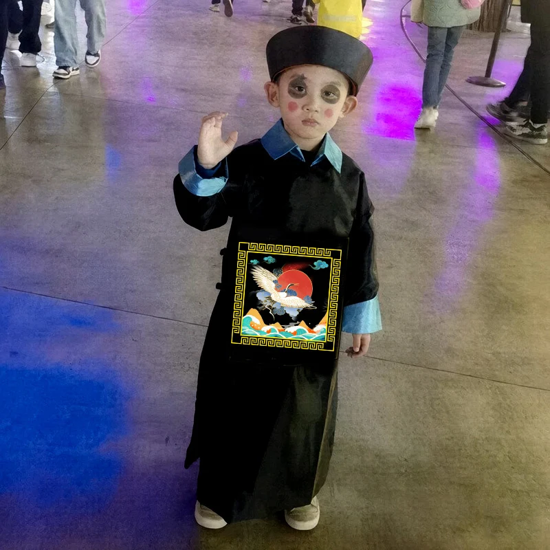 Children's Halloween Costume Cosplay Qing Dynasty Zombie Outfit Funny Performance Clothes Role-playing Girls' Boys'