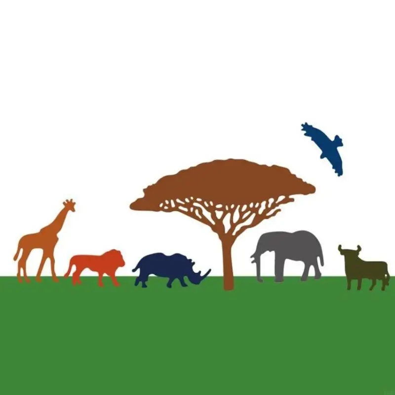45be Giraffe Metal Cutting Dies Scrapbooking Stensil Die Cuts Kartu Embossing Diy Foto Album Template Cetakan Dekorasi Kerajinan