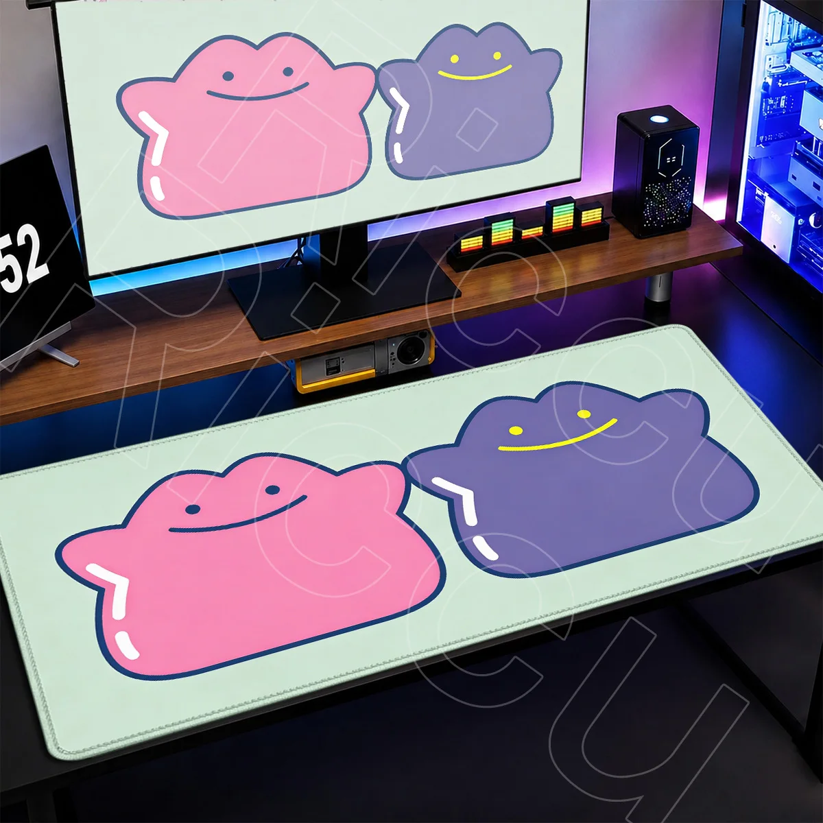 Mousepad Locking Edge Rubber Desk Mat PC Accessories XXL Pokemon Ditto 90x40cm Carpet Computer Washable Office Game Keyboard Rug
