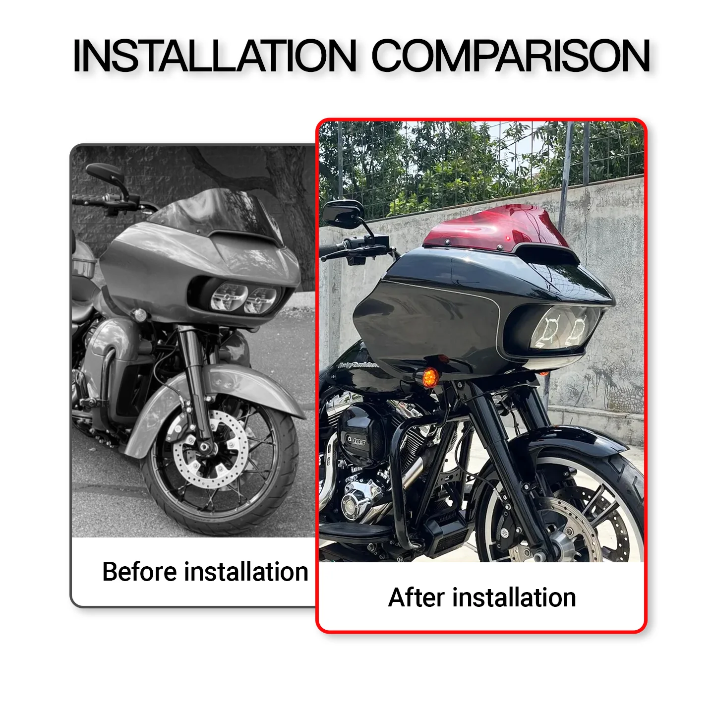 Extended Windshield Wind Deflector Red Yellow Gray for Harley-Davidson Road Glide 2015-2022 Touring Motorcycle Accessories