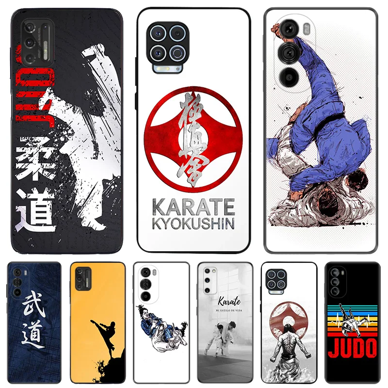 Anti-Drop Soft Phone Case For Motorola G73 G9 G50 G51 G60 G71 5G G22 G32 G52 G72 G53 Edge 40 Pro 30 20 Power Karate Judo Cover