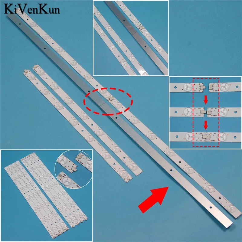 TV's LED Lamp Bars For Avol AET39220FM Backlight Strip IC-B-HWT39D060L/R Kits Bands For Nordmende LE100N8FM Matrix Planks Tapes