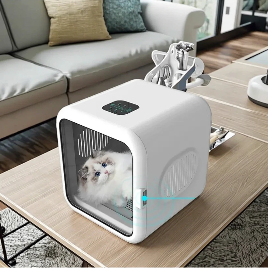 

Intelligent High Power Automatic Pet Blower Machine Eco-Friendly Constant Temperature Dryer Plastic Grooming Box for Cat Dog