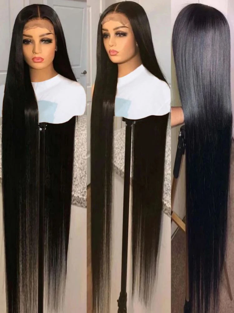 30Inch Brazilian Bone Straight Human Hair Wig 13x4 13x6 Transparent Lace Frontal Human Hair Wigs 4x4 Lace Closure wig For Women