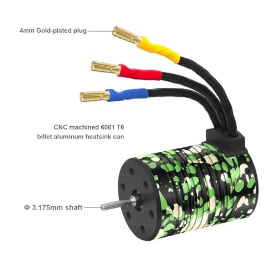 RC car truck application, aluminum alloy, black, waterproof and high-speed 4300KV brushless motor with integrated 60A ESC and h view 6