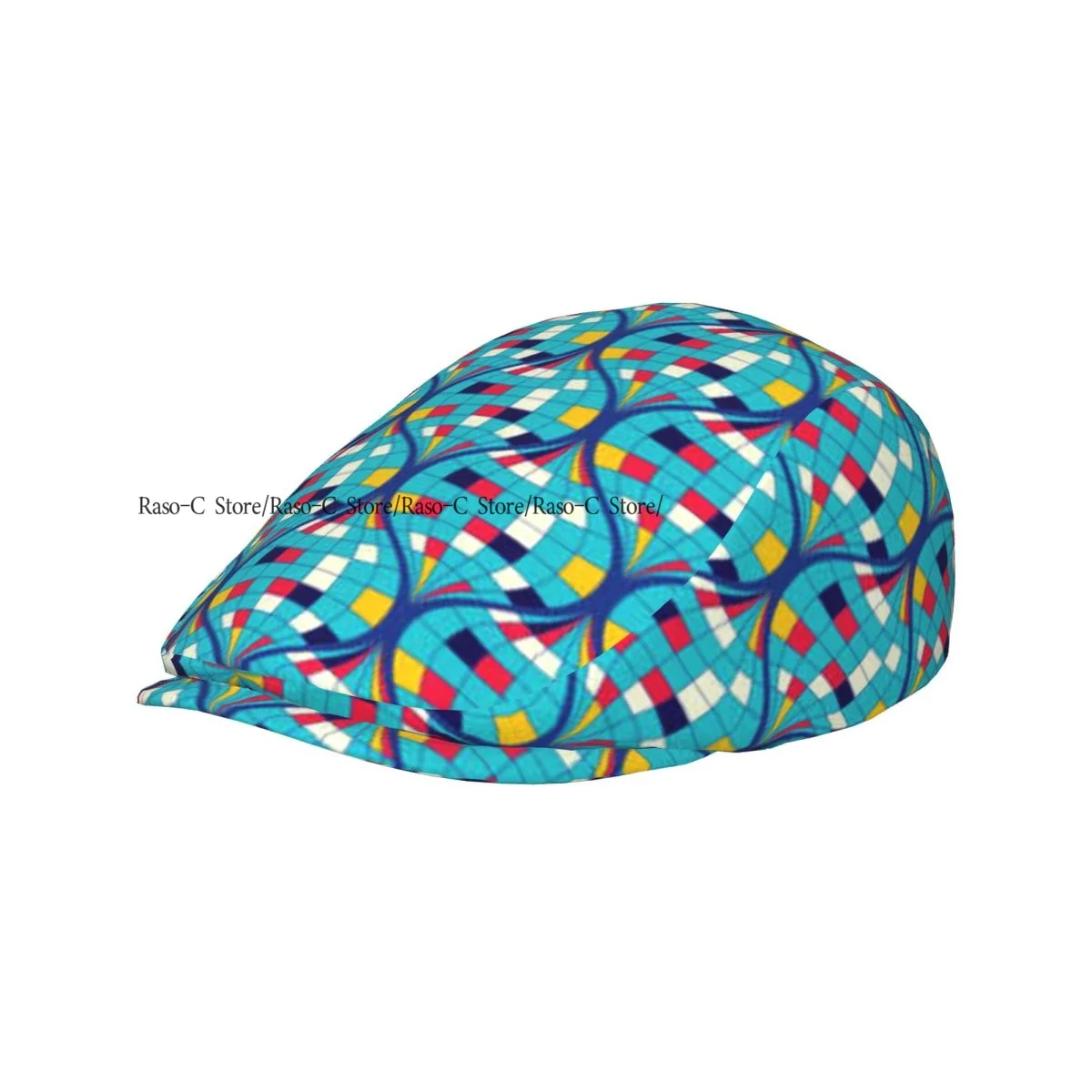 British Gatsby Newsboy Cap For Adults Abstract Geometric With Wavy Lines And Stripes Flat Peaked Cap Autumn Winter Beret Hat
