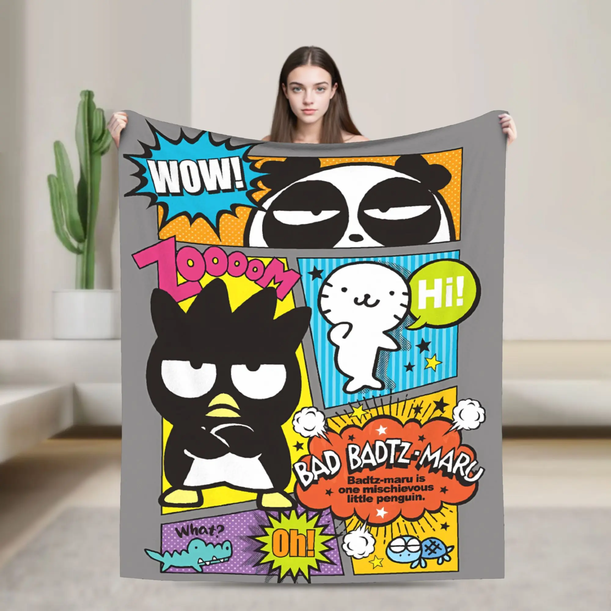 سوبر بطانية دافئة الاطفال الزخرفية Badtzs Marus رمي بطانية لطيف البطريق الفانيلا المفرش ديكور المنزل الجدة غطاء سرير أريكة #1