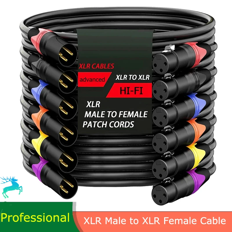 XLR Male to XLR Female Cable For Professional Recording Extension Line Balanced XLR Mixer Speaker Amplifier Live Microphone Line