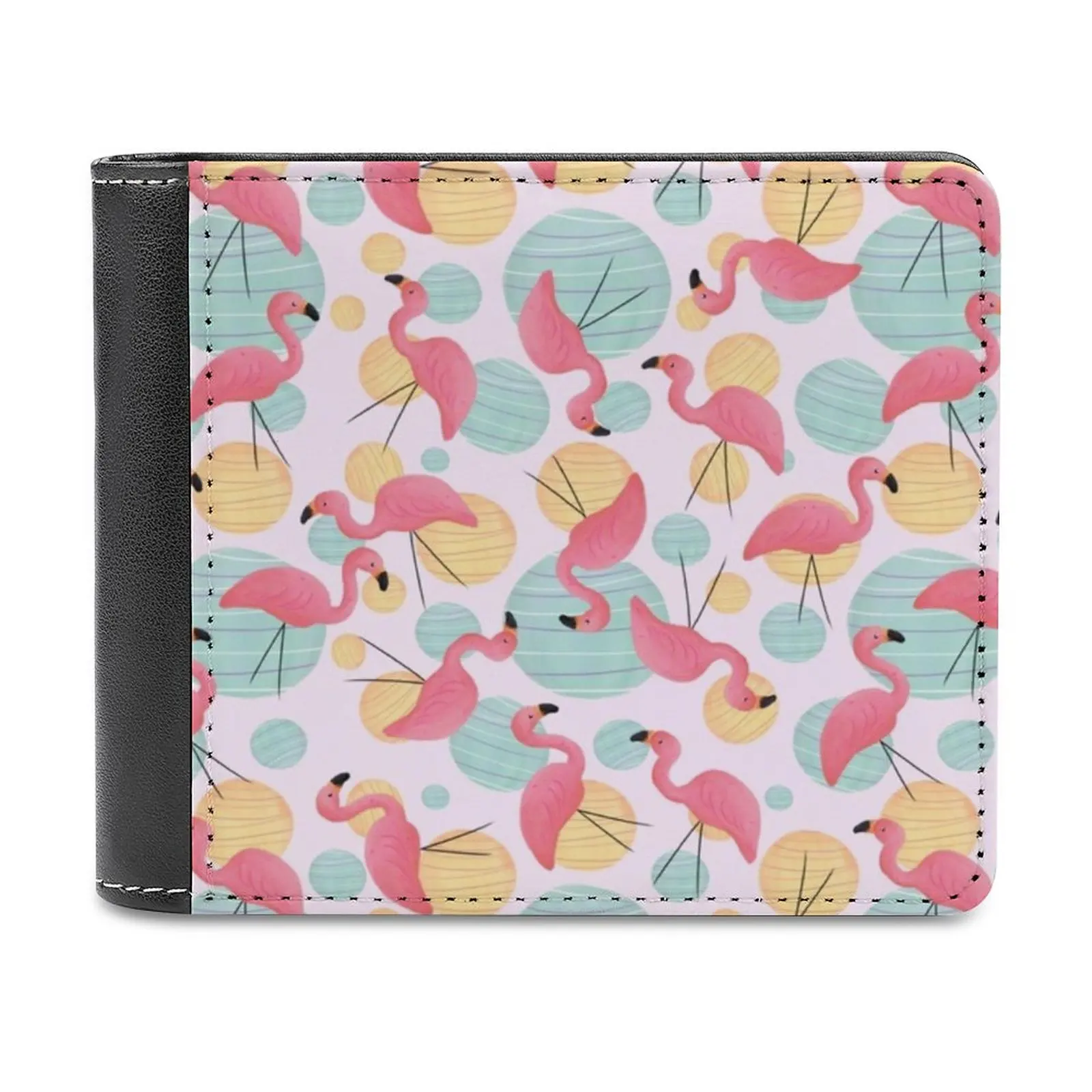 Summer Flamingos And Party Lights Soft Men Wallets New Purse Credit Card Holders For Male Purses Men Wallet Summer Plastic