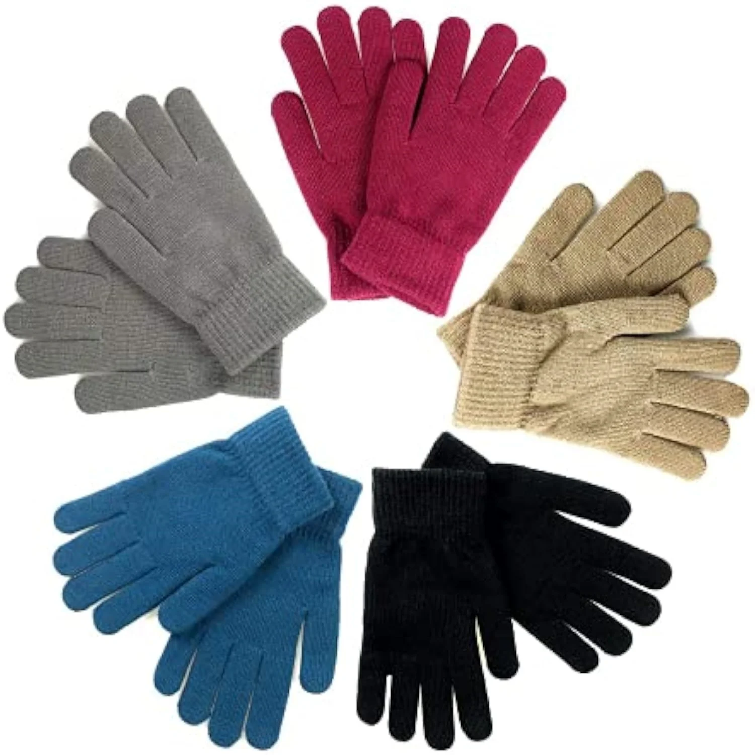 

Winter Magic Gloves for Adults, Stretchy Knit Warm Gloves for Men, Women and Teens