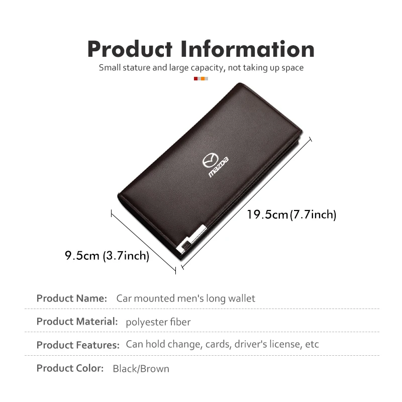 Leather Car Driver\'s License Business ID Card Holder Wallet For Mazda Atenza Demio CX3 CX5 CX7 CX30 MX3 MX5 Speed MPE MS