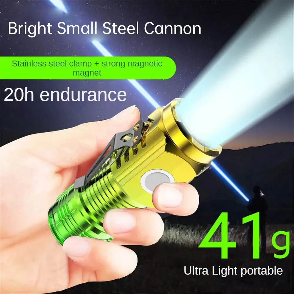 Mini Waterproof Rechargeable Flashlight For Night Hiking Portable Strong Light Magnet Flash Led Flashlight