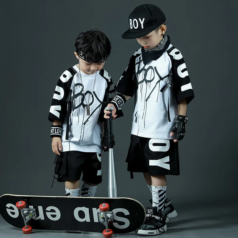 Kids Summer Suit Short Sleeve T-shirt + Shorts 2pcs Sports Casual Outfits for Teenager Boy Clothes Sets Children Tracksuit 4-14Y