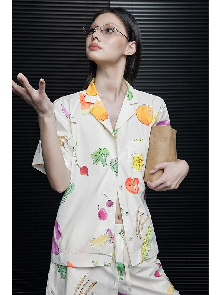 

Faionable ort Sve Printed irt Women's Lightweight Summer New Arrival Age-Reversing Trendy Cotton Commute Sle