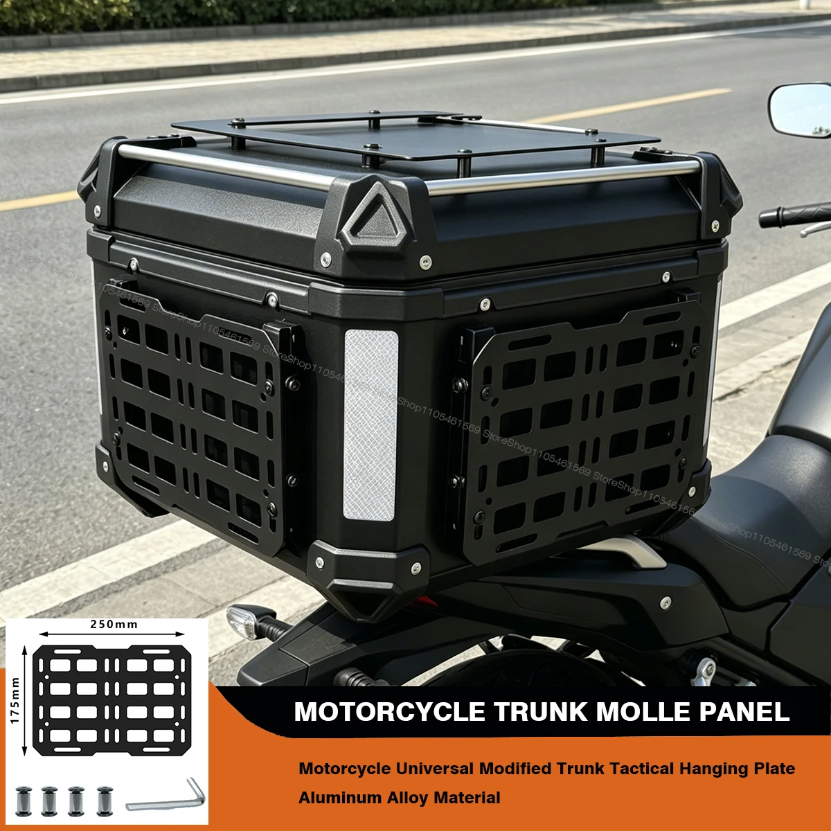 Motorcycle Molle Panel For Trunk Storage Aluminum Alloy Waterproof Tactical Molle Organizer Modular Storage 1PCS