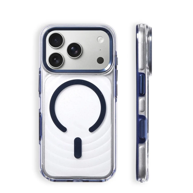 Clear Wave Magnetic Case for iPhone 16 Pro Max 16 Pro 15 Pro 15 | Glittery Shockproof Anti-fall Wireless Charging Back Cover