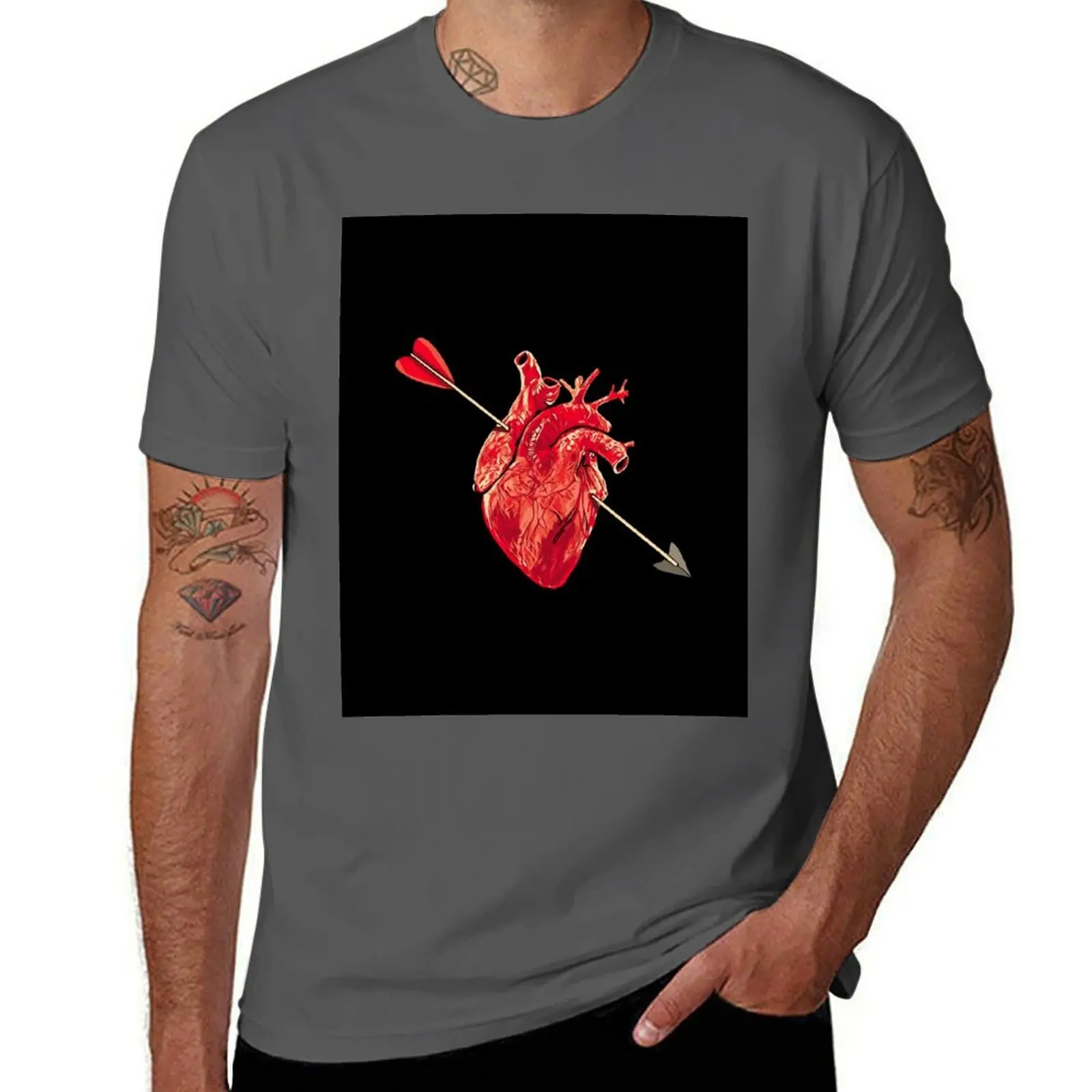 

Anatomical Heart & Cupid Arrow Cute Metal Valentines Day T-Shirt man t shirts for men casual g man t shirts for men T-Shirt