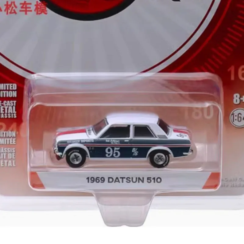 アロイカーモデル,グリーンライト,1:64,datsun 510 #95,クラシックコレクション,静的ディスプレイ,お土産,男の子のおもちゃ