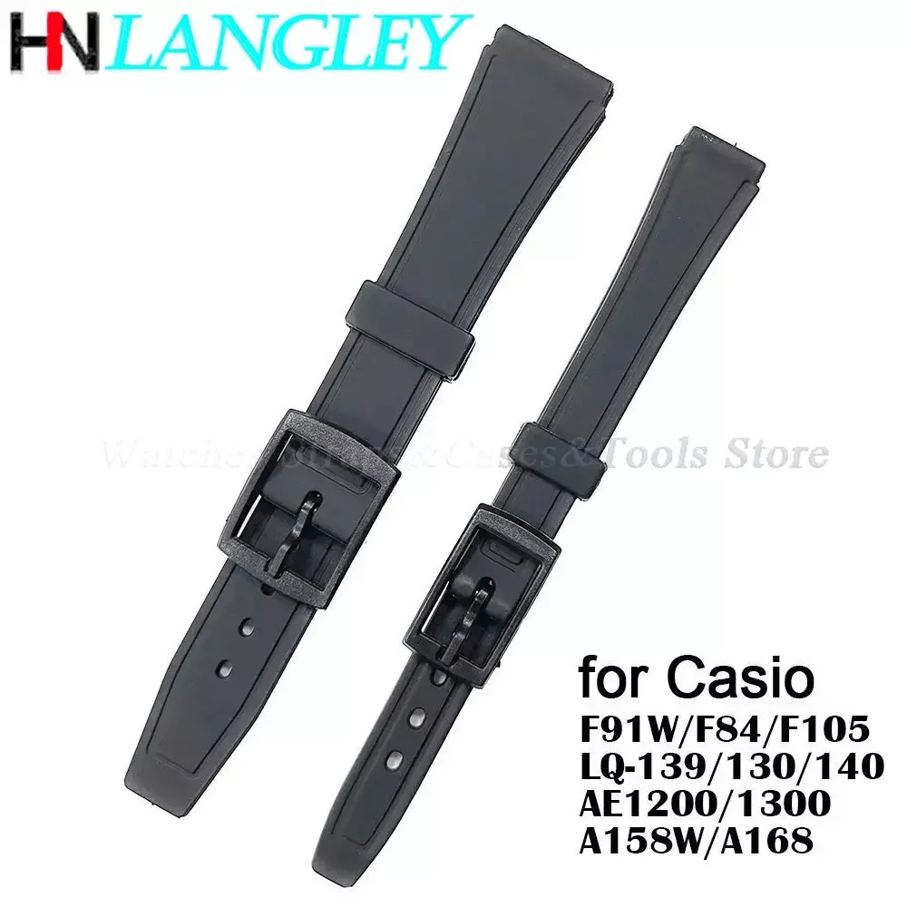 

Watchband for Casio F91W F84 F105/108 A158/A168 AE1200/1300 Bracelet 12mm 18mm Soft Silicone Resin Strap for LQ-139/130/140 Belt